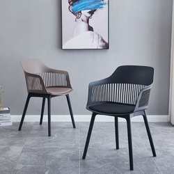 Thick plastic backrest chair, home Internet celebrity dining chair, simple and modern Nordic milk tea shop, cake shop cafe chair