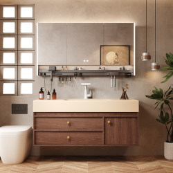Nanjiajiang Antique-Style Rock Slab Hot-Bent Integrated Basin Bathroom Cabinet Combination Washstand Hand-Washing Basin Cabinet Skeleton Line