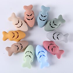 Cat and Kitten Silicone Simulated Fish Teething Mint Pet Supplies Kitten Food Dispenser Teasing Cat Self-Entertainment Boredom Relief Toy