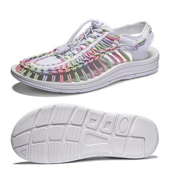 Over a Hundred Types of Women's Summer Woven Beach Sandals, Popular Roman-Style Perforated Beach Shoes, Trendy Outdoor Sandals and Slippers