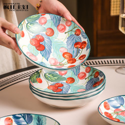 Crazy Housewife High-Quality Ceramic Plates for Home Use, Elegant Dishes and Tableware Set, Beautiful Round Plates and Deep Plates