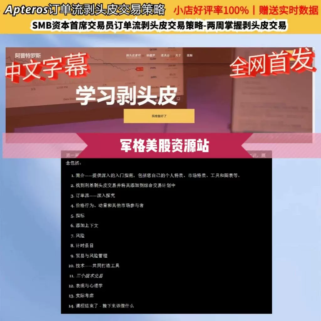 SMB首席交易员Apteros机构订单流剥头皮交易策略超短线足迹图