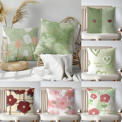 Green Ins-Style Fresh Pillowcase Nordic Living Room Cushion Sofa Cushion Headboard Dormitory Bedroom Pillow Office