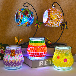 Mosaic Candle Holder Handmade DIY Materials Semi-Finished Product for Children's Parent-Child Activities and Adult Activities Creative Night Light Gift