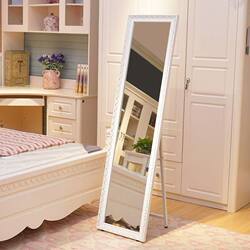 Solid Wood Full-Length Mirror, European-Style Floor Mirror, Simple Bedroom Home Dressing Mirror, Clothing Store, Student Dormitory Fitting Mirror