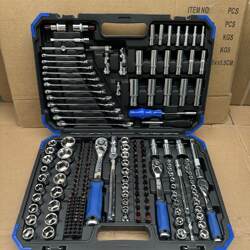 German Quality 216-Piece Car Repair Tool Set Auto Repair Socket Wrench Set Ratchet Quick Wrench