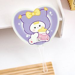 New Summer Cartoon Mini Hand-Cranked Q-Shaped Fan, Cute Plastic Handheld Portable Small Fan, Advertising Fan