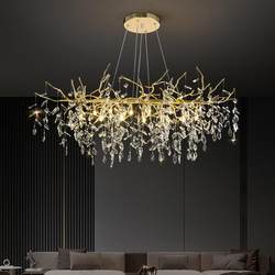 Living room crystal lamp modern simple style 725-shaped chandelier French style about light luxury Italian style minimalist creative restaurant bedroom