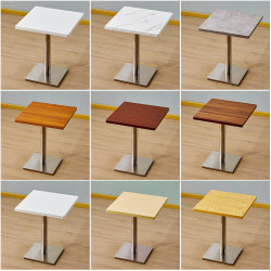 Fast food table and chair combination restaurant restaurant snack barbecue catering milk tea shop stainless steel small round square table commercial table
