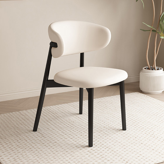 
Nordic sun chair cream style modern simple dining chair home designer old backrest solid iron French chair
