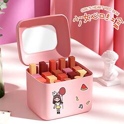 Internet Celebrity Lipstick Box Cosmetics Storage Box Multi-Functional Large Capacity Girly Heart Desktop Storage Box Makeup Box Dustproof