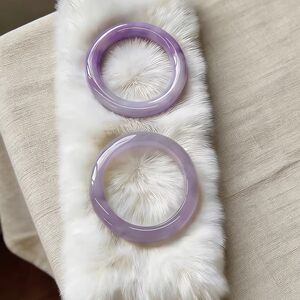 
Jade Changqing [Poetry Series] Burmese high-end authentic jadeite ice seed floating flower violet jade bracelet processing