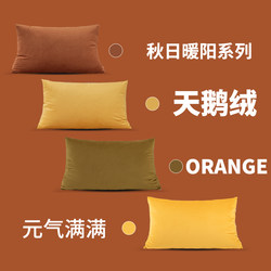 Nordic Style Yellow-Brown Light Luxury Rectangular Large Throw Pillow Sofa Living Room Cushion Backrest Headboard Bed Cushion Cover