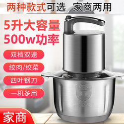 Longdeli Electric Meat Grinder for Home Use, Stainless Steel Small Meat Mincer, Multifunctional Garlic Masher and Mincer