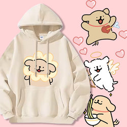 Maltese Line Art Puppy Collaboration Hoodie for Men, 2025 New Style, Couple Outfit, Autumn Loose Clothing Jacket