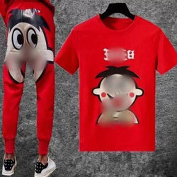 Wangzai Tight-Fitting Long-Sleeve Outfit for Young Men, Sweatshirt Short-Sleeve Social Youth Clothing for Autumn and Winter, Children's Winter Wear