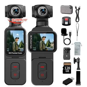 
5K HD pocket pan/tilt sports camera handheld touch screen outdoor riding anti-shake Vlog camera