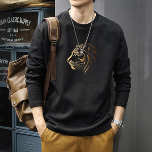 
Jian Muji autumn and winter 260g pure cotton long-sleeved T-shirt men's 2026 trendy brand spring and autumn loose top bottoming shirt