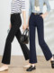 IELTS Cheng black micro-flare pants for women 2025 summer new style slim small bell-bottom pants summer thin suit pants
