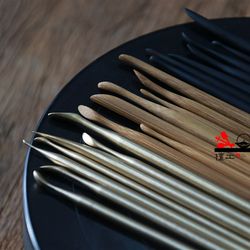 Tan Gong Yixing purple clay pot making special tools flower pot arranging branches pushing pine skin clearing lines copper small feet horns