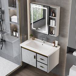 Ceramic Integrated Basin Washbasin Vanity Bathroom Smart Mirror Cabinet Set Toilet Bathroom Washbasin Cabinet Combination