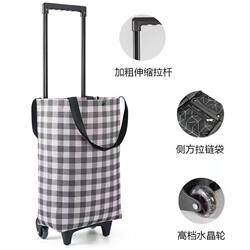 Portable Supermarket Shopping Cart with Wheels, Dual-Purpose Foldable Shopping Bag, Small Trolley for Grocery Shopping