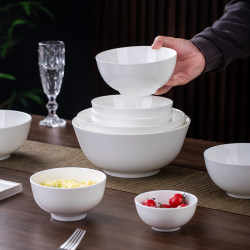 Jingdezhen Bone China Tableware Creative Japanese-Style Bowl Pure White Bowl Household Rice Bowl Instant Noodle Bowl Anti-Scald Ceramic Bowl