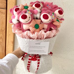 Valentine's Day Strawberry Bear Doll Bouquet Birthday Gift Girl Girl Giving Teacher Girlfriend Children's Best Friends New Year Flowers