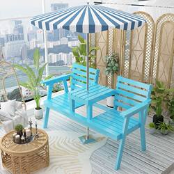 Park Outdoor Camping Leisure Outdoor Chairs and Stools Garden Leisure Chairs Solid Wood Patio Balcony Bench Double Chair