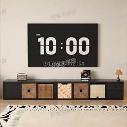 Xinjiang and Tibet Free Shipping, Vintage Style Black Grid Cabinet, Living Room Partition Cabinet, Modern Minimalist Bookshelf, Light Luxury Combination Cabinet