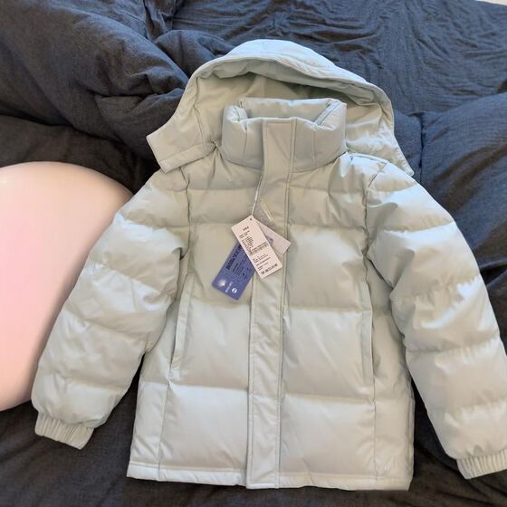 
Down cotton jacket for men and women short winter 2024 new thickened L hooded couples loose central opera jacket