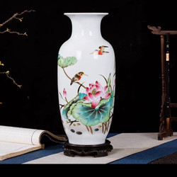 Jingdezhen Ceramic Vase Living Room Flower Arrangement Ornament Home Hydroponic Decoration Craft Living Room Entrance Home and Family