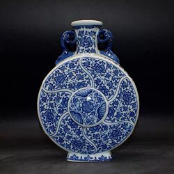 Jingdezhen Ceramic Ware, Antique-Style Blue and White Porcelain Vase, Living Room Decoration, Display Piece, Antique Shelf, Entrance Hall Crafts, Gift