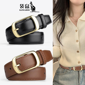 
Kangaroo women's belt simple and versatile Korean version 2026 summer new style for women with jeans belt for women ins