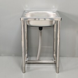 Small Stainless Steel Kitchen Sink, Simple Vegetable Washing Basin, Single Sink Basin, Household Dishwashing Sink, Hand Washing Basin