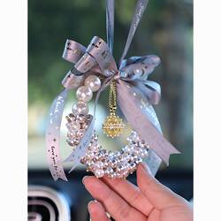 Car Air Freshener Pendant, Car Hanging Ornament, 2024 New Model, High-End Pearl Car Rearview Mirror Pendant, Car Fragrance Decoration