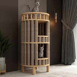 Patented New Model Solid Wood Cat House Cat Climbing Frame Space Capsule Small Apartment Space-Saving Multi-Layer Cat Villa Cat House Shelf