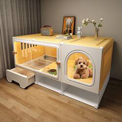Dog Cage with Separate Toilet, One Bedroom, One Living Room, One Bathroom, Pet Cage, Home Use, Small Dog, Teddy, Corgi Dog Villa