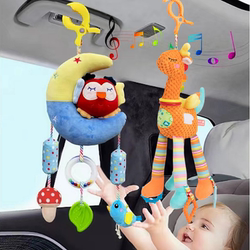 Baby toys stroller pendant 0-1 years old safety seat rattle bedside wind chime doll plush doll