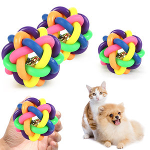 
Pet toy ball bell ball small, medium and large size dog toy wholesale ball cat spot puppy toy to relieve boredom