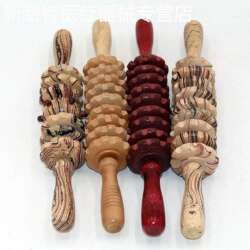 Slim Belly Massage Wheel, Wooden Belly Nine-Wheel Back Massage Equipment, Back Roller Massager, Gift with Free Shipping