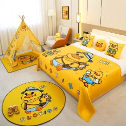 Star hotel parent-child room layout bed cover bed flag guest room hotel decoration children's theme cartoon bed towel tent