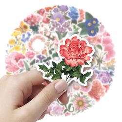 【Large Image Illustration Officially Authorized】Floral Fresh Flower Stickers 3D Journal Material Decorative Stickers for Notebooks, Laptops, Tablets, Suitcases, Waterproof Stickers, Phone Cases, Jewelry Boxes DIY