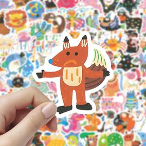 
300 colorful painted animal stickers, decorative stickers for mobile phones, children's cartoons, cute, simple and fun diy
