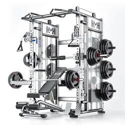 Home-Use Smith Machine Comprehensive Training Device, Commercial Fitness Gantry Rack, Multi-Functional Integrated Professional Squat and Bench Press Rack