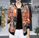 Fashionable mom chiffon printed cardigan long-sleeved jacket 2023 spring new large size loose versatile baseball uniform