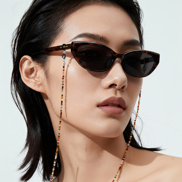 Prady glasses chain women's hanging neck sunglasses chain mask lanyard fine colorful beaded sunglasses chain