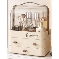 Cosmetics Storage Box, Desktop Dust-Proof Dressing Table, Large-Capacity High-End Skin Care Product Storage Box, Lipstick Storage Rack