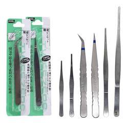 [X] Tweezers Straight-head Elbow Pliers Eye Pliers Thickened Stainless Steel Round-head Pointed Eyebrow Clamp Thread Repair Tool