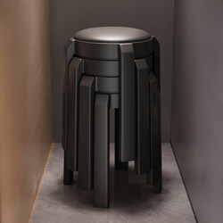 Plastic Stools for Home Use, Soft-Packed, Stackable, Thickened, Sturdy, Durable, with a Light Luxury and High-End Feel, Round Stools, Spare High Chairs